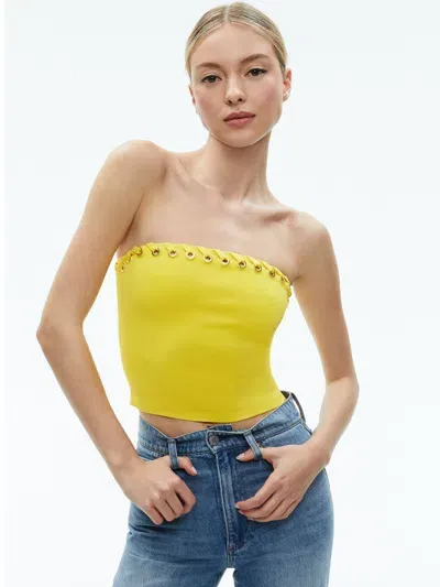 Alice And Olivia Alison Tube Top In Yellow