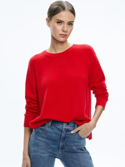 Alice And Olivia Tavill High-neck Jumper In Red