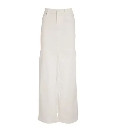 Alice And Olivia Denim Rye Maxi Skirt In White