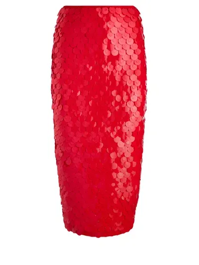 Alice And Olivia Fifi Embellished Midi Skirt In Rot