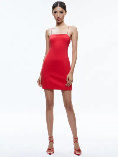 Alice And Olivia Fifi Sleeveless Mini Dress In Red