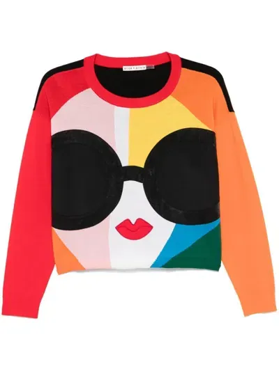 Alice And Olivia Gleeson Staceface Sweater In Multi