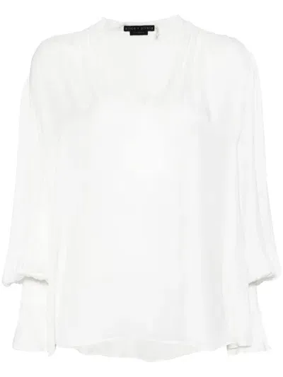 Alice And Olivia Onica Long-sleeved Blouse In White