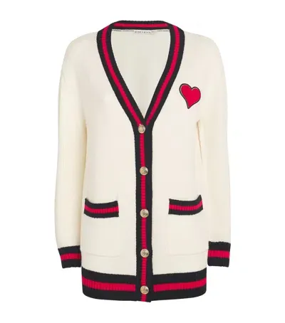 Alice And Olivia Wool Bradford Cardigan In Ivory