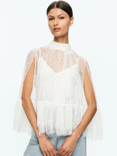 Alice And Olivia Zenon Top With Cami Lining In Off White