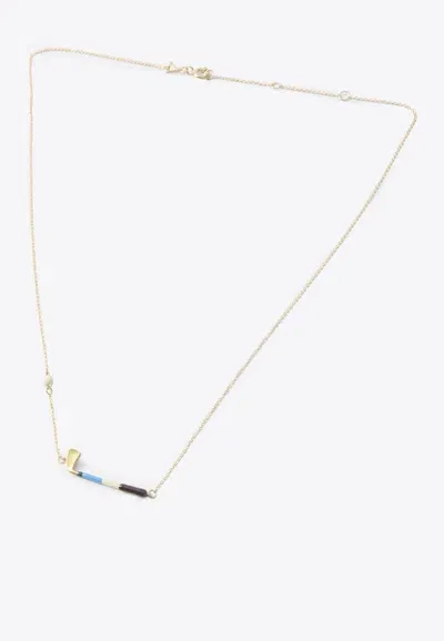 Aliita 9-karat Yellow Gold Golf Pelota Necklace In White