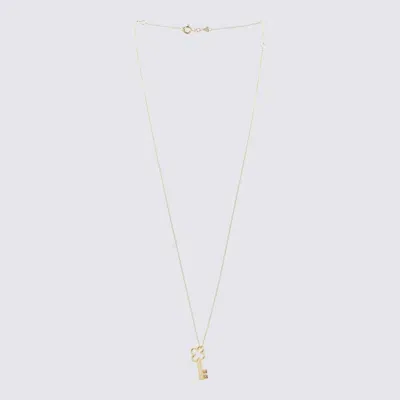 Aliita Gold And Pink Llavecita Zafiro Necklace In Gold/pink