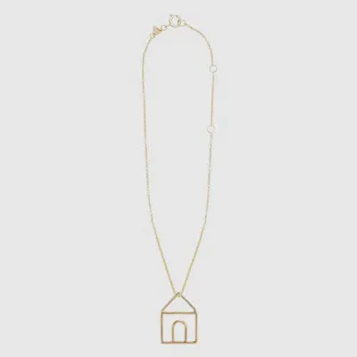 Aliita Gold Metal Casita Necklace In Golden