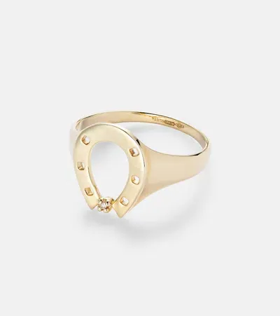 Aliita Horseshoe 9kt Ring With Diamond In Gold