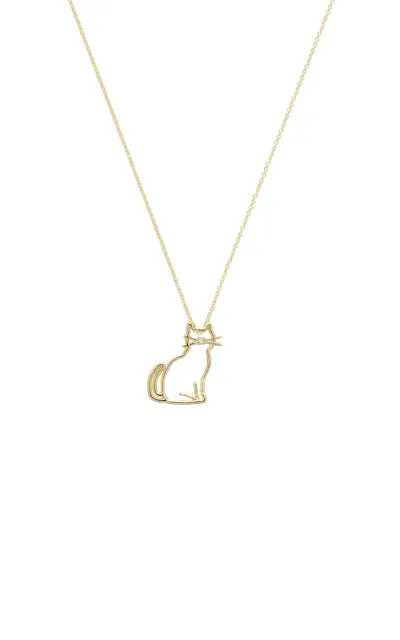 Aliita Miau 9k Yellow Gold Diamond Necklace