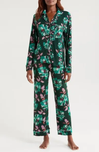 Alivia Sofia Print Pajamas In Stained Glass Floral Emerald