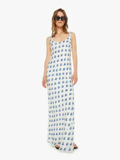 Alix Of Bohemia Adele Floral-print Crinkled-silk Maxi Dress In Indigo