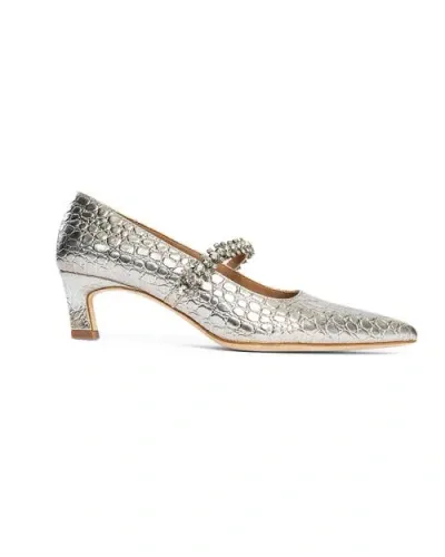 Allegra James Antonella Kitten Heel Pump In Silver