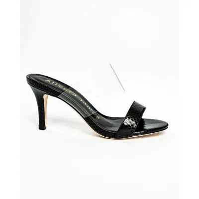 Allegra James Chelsea Snake Print Sandal In Black