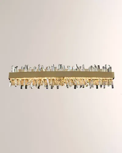 Allegri Crystal By Kalco Lighting Glacier 32" Led Bath Vanity Light In Brushed Champagne Gold