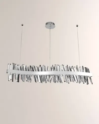 Allegri Crystal By Kalco Lighting Glacier 60" Led Wave Island In Polished Chrome