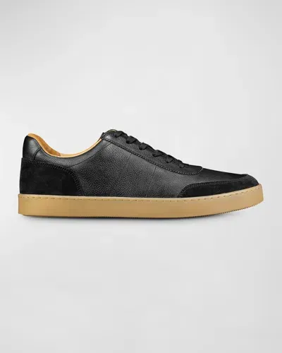 Allen Edmonds Men's Liam Grained Leather Low-top Sneakers In Black