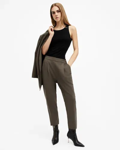 Allsaints Aleida Lightweight Tri Pants In Tarmac Green