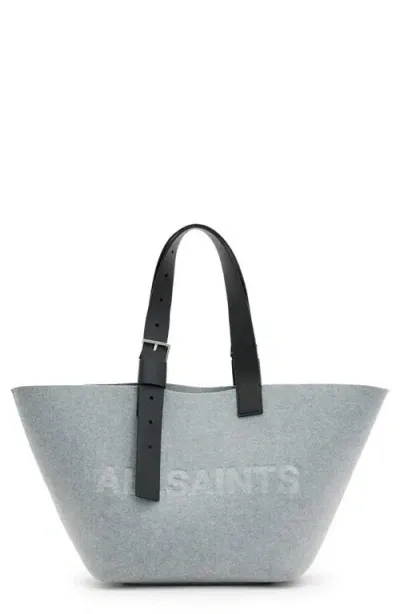 Allsaints Anik Felt Tote In Grey Marl