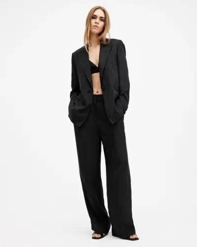 Allsaints Averie Ten Wide Leg Trousers In Black