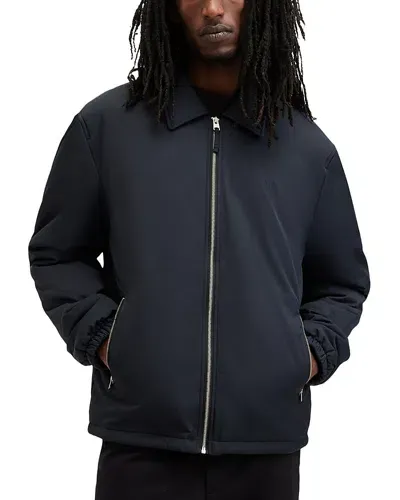 Allsaints Beatty Nylon Full Zip Jacket In Nite Blue