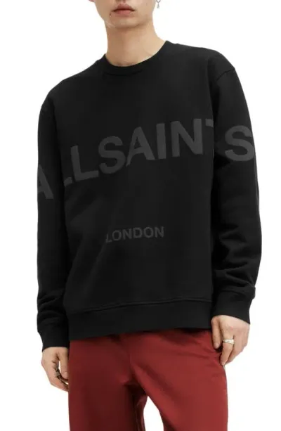 Allsaints Biggy Logo Graphic Sweatshirt In Jet Black