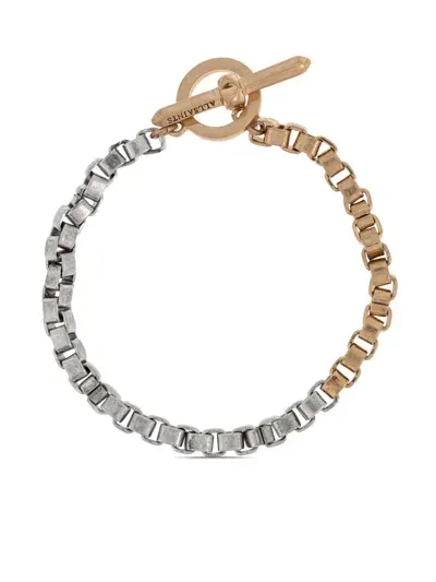 Allsaints Box Two Tone Bracelet In Silver