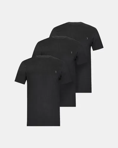 Allsaints Brace Brushed Cotton Crew Neck T-shirt In Black