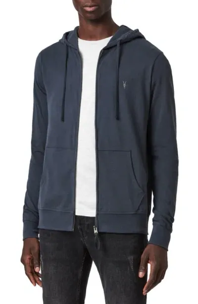 Allsaints Brace Zip Hoodie In Workers Blue