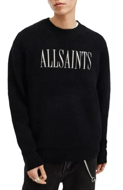 Allsaints Carson Crewneck Sweater In Black