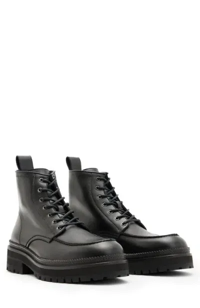 Allsaints Castle Lug Sole Boot In Black