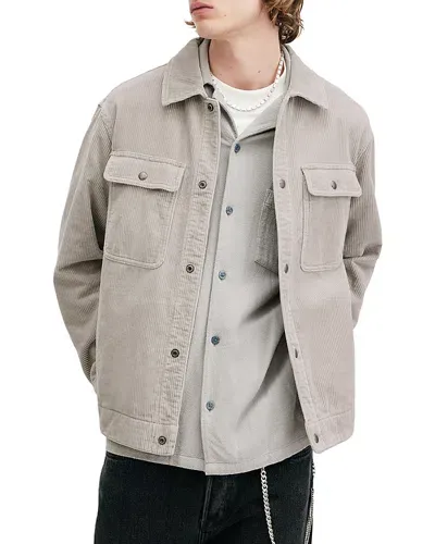 Allsaints Castleford Corduroy Shirt In Radio Grey