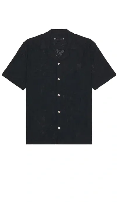 Allsaints Cerrito Short Sleeve Shirt In 乌黑