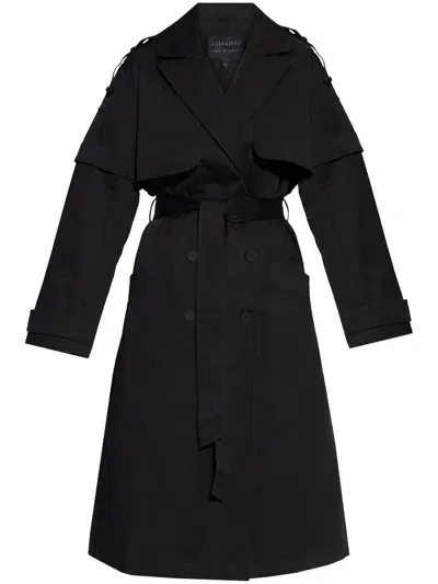 Allsaints Clyde Trench Coat In Black