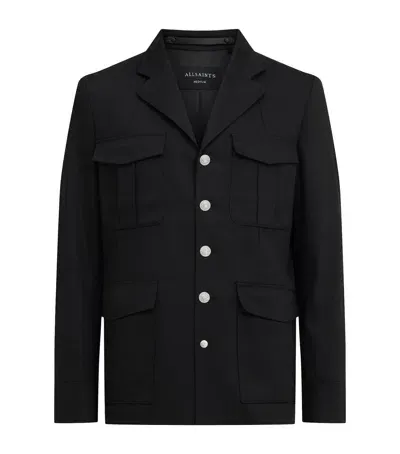 Allsaints Cotton Twill Eldon Jacket In Black