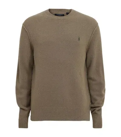 Allsaints Crew-neck Statten Sweater In Green