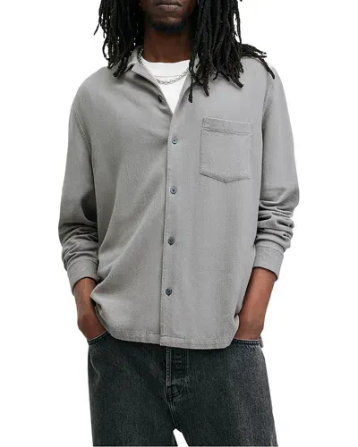 Allsaints Cudi Long Sleeve Shirt In Radio Grey