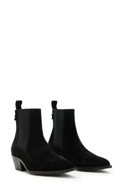 Allsaints Dellaware Pointed Toe Chelsea Boot In Black