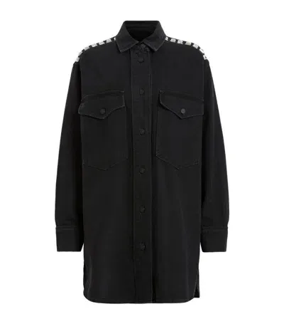 Allsaints Denim Lily Shirt Dress In Black