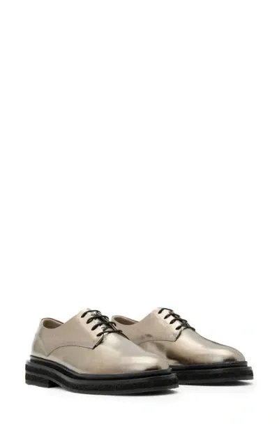 Allsaints Escher Plain Toe Derby In Gunmetal Grey