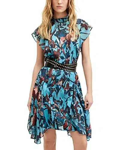 Allsaints Fleur Batu Dress In Lagoon Blue