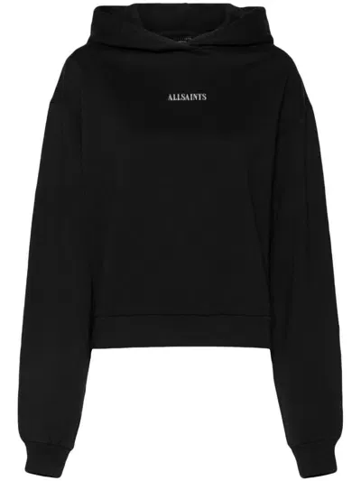 Allsaints Tour Talon Cotton Hoodie In 黑色