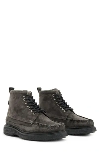 Allsaints Gibbs Moc Toe Boot In Charcoal Grey