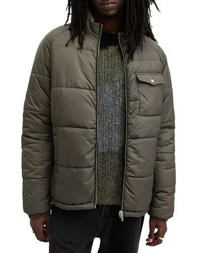 Allsaints Griffin Rev Reversible Jacket In Army Green/black