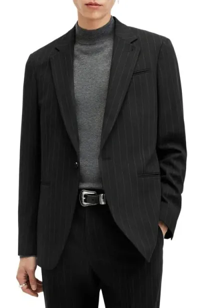 Allsaints Heddon Pinstripe Blazer In Black