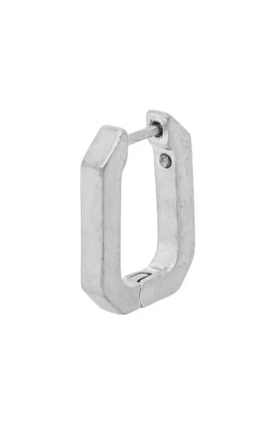 Allsaints Hex Huggie Hoop Earring In Warm Silver