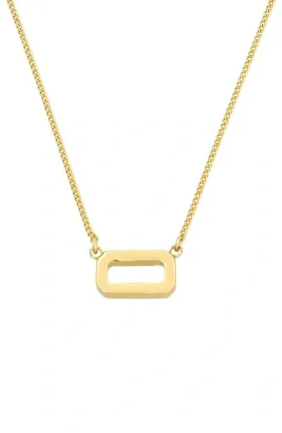 Allsaints Hexagon Pendant Necklace In Gold