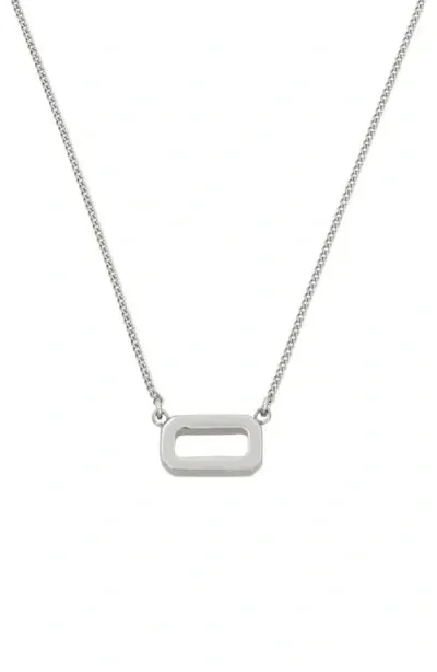 Allsaints Hexagon Pendant Necklace In Metallic