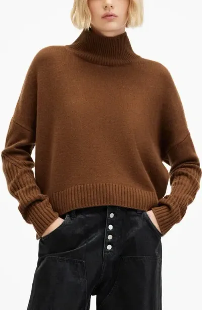 Allsaints Ines Recycled Cashmere Wool Blend Sweater In Sugar Brown