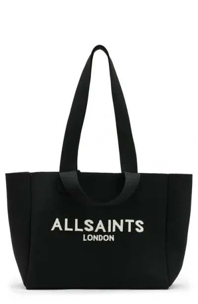 Allsaints Izzy Logo Print Tote Bag In Black